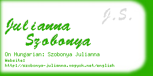 julianna szobonya business card